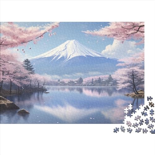 Mount Fuji Puzzle 1000 Teile Puzzle-Herausforderung Sakura Puzzle-Kunstwerk Familienspaß Geistige Herausforderung Entspannung Durch Puzzeln Grips-Spiel 1000pcs (75x50cm)