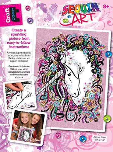 Mammut Spiel & Geschenk 8311720 Sequin Art Teen Craft Einhorn, ca. 36 x 27 cm, bunt