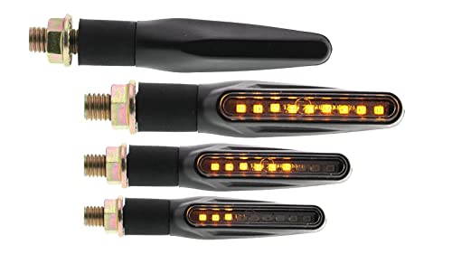 LED Lauflicht Blinker für Motorrad, Roller und Quad - 4 Stück im Set - EG-BE Straßenzulassung - Motoflow
