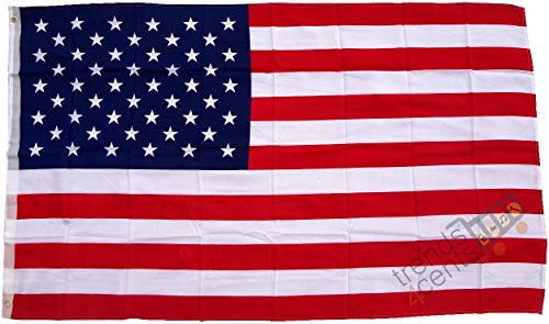 Top Qualität - Flagge USA U.S.A America Amerika Fahne, 250 x 150 cm, EXTREM REIßFEST, Keine BILLIG-CHINAWARE, Stoffgewicht ca. 100 g/m², sehr robust, extra starke Messing-Ösen
