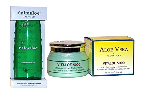 1 x Canarias Cosmetics VITALOE 5000-250 ml + 1 x Canarias Cosmetics Calmaloe ALOE VERA GEL 300 ml
