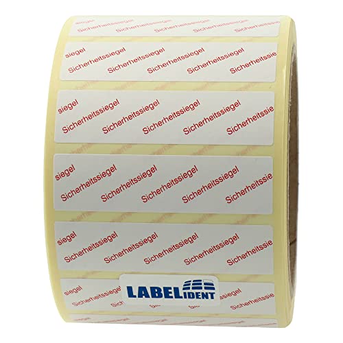 Labelident Siegeletiketten 65 x 17 mm - Sicherheitssiegel - 1000 Sicherheitssiegel Etiketten auf 1 Rolle(n), 3 Zoll Kern, Papier