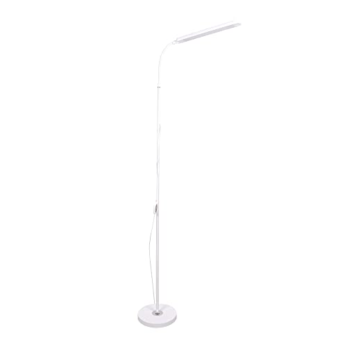 Bel Air Home - LED-Stehlampe 8W Serie Office, dimmbar mit 3 Lichttemperaturen (3000K, 4000K, 6500K), höhenverstellbar (145-190cm), USB-Stecker, modernes Design, Weiß