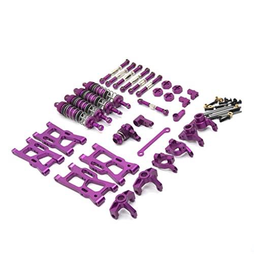 Colcolo 29x Metall Upgrade Ersatzteile Zubehör Set Kits für Wltoys 144001 144002 124017 124019 1/12 1/14 RC Car Crawler Buggy Ersatz - Violett