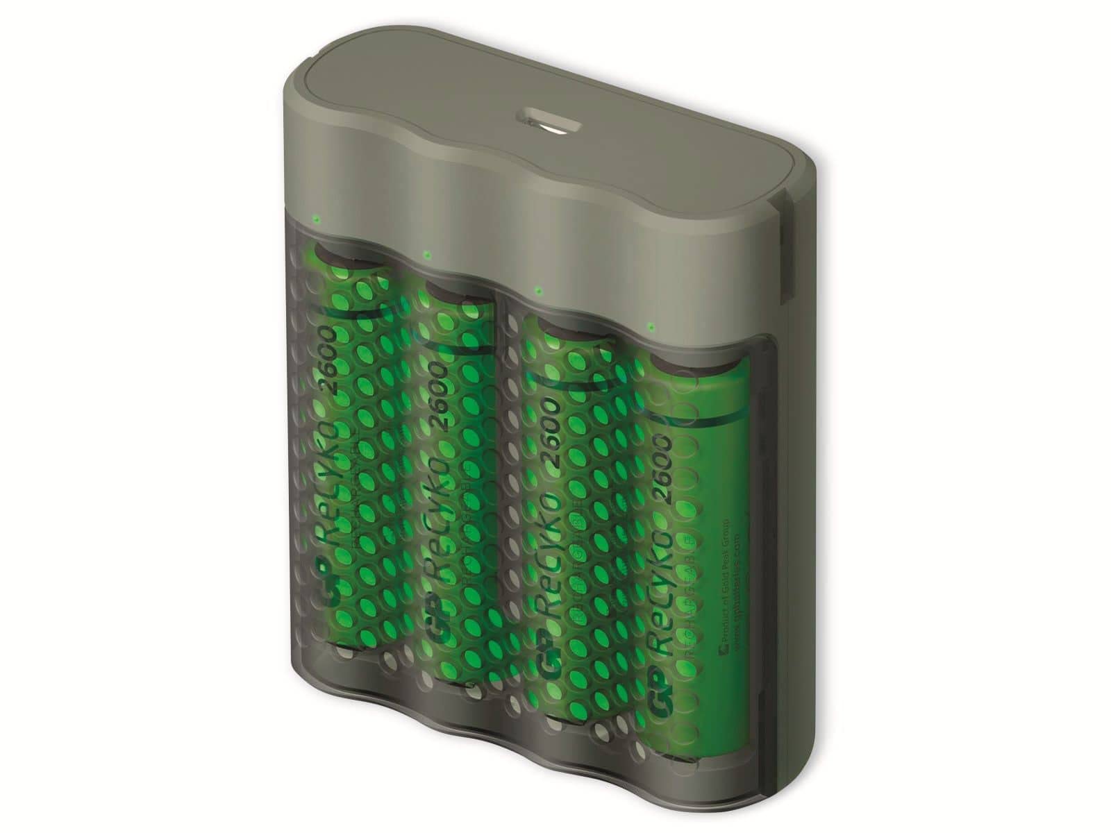 GP Batteries Mainstream-Line 4x ReCyko+ Mignon Rundzellen-Ladegeraet inkl. Akkus NiMH Micro (AAA), M