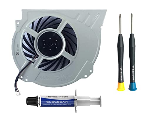 ElecGear Replacement CPU Lüfter für PS4 Pro CUH-7xxx – Playstation 4 Pro Intern Reparatur Ersatzkühler Ventilator Kühler Cooling Fan, Thermo Paste, TR8 Torx Security, PH0 Driver Set