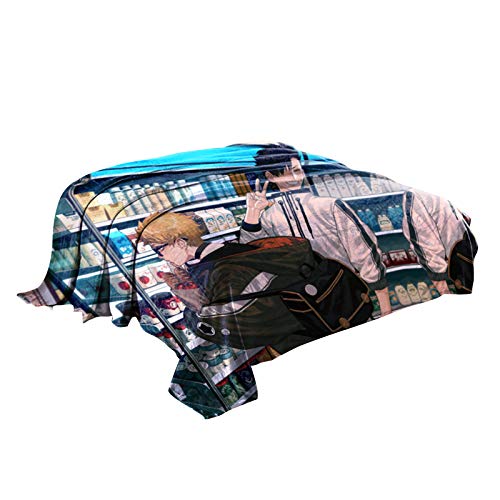 Anjinguang Haikyuu Decke, superweich und flauschig, Flanell, 3D-gedruckte Anime-Haikyuuu-Decke, leichte Plüsch- und warme Bettdecke, Sofa-Teppich, Fleece-Überwurf, Decke für Bett, Sofa, Auto