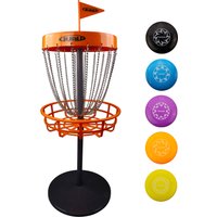 Guru Disc Golf Mini Basket Set, Mini Discgolf Korb, 5 Mini-Discs, Indoor & Outdoor Frisbee Golf