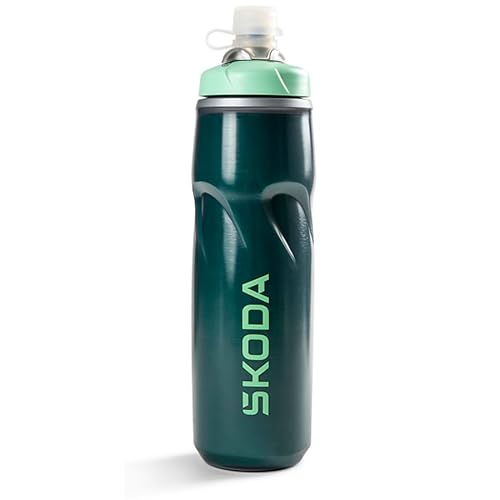 Skoda 000050309J Fahrradtrinkflasche Isolierflasche 620ml Flasche Wasserflasche, grün