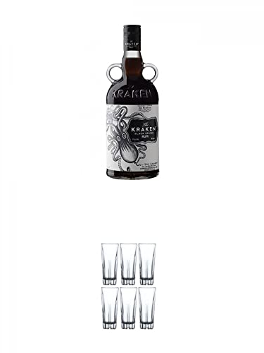 Kraken Black Spiced 0,7 Liter + Rum Gläser von Nachtmann 0068586-0 - 6 Stk.