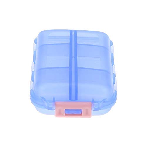 SMBAOFUL Praktische 12-Gitter-Reisepillenbox: Organisieren Sie Medikamente in einem leicht zu transportierenden Behälter (E Blue)