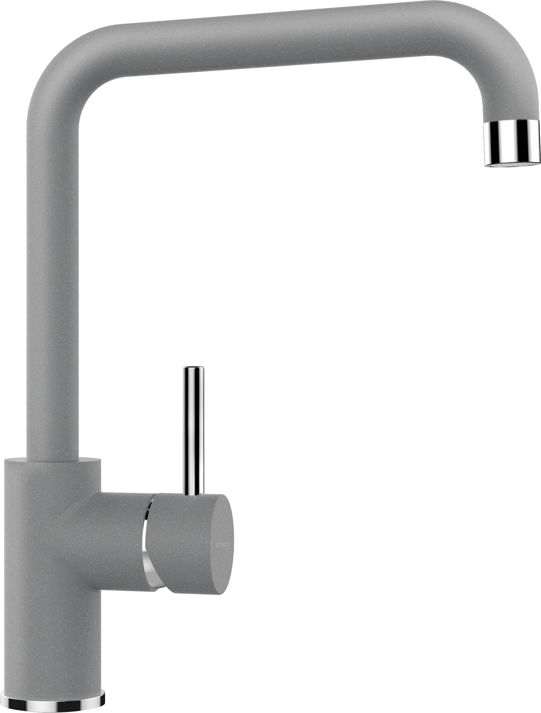SCHOCK Küchenarmatur FONOS in Croma – Hochdruck Armatur mit Festauslauf, extrastarkem Wasserdurchlauf und eingebautem Temperaturbegrenzer