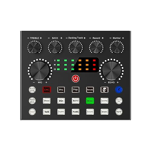 DJ-Mixer-Soundkarte, Multifunktionales Dual-Channel-Sound-Mixer-Kit, Live-Soundkarte, Professionelles Audio-Mixer-Soundboard, PC-Aufnahme, Vlog, Live-Übertragung, Live-Streaming