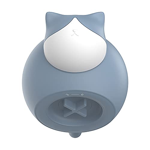 QLINDGK Niedliche Katzen-Wärmflasche, weiches Silikon, tragbar, Cartoon-Katzen-Handwärmer/Kühler, für Mikrowelle und Kühlschrank, für Wärmetherapie oder Eiskompresse (blau)