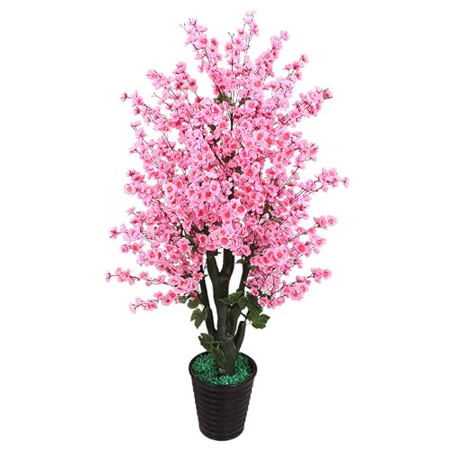 BTAISYDE Künstlicher Kirschblütenbaum, Rosa Seidenblumen für Zuhause, Hochzeit, Party, Bürodekoration,Pink,1.5m