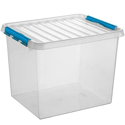 Sunware Q-Line Aufbewahrungsbox, transparent blau, 52 Liter