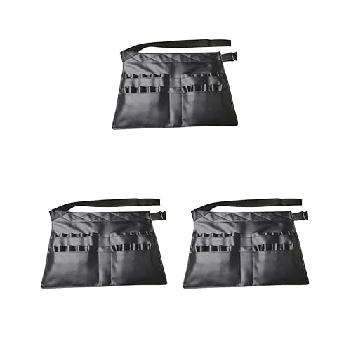 Make-up-Pinseltasche, mehrere Taschen mit Künstler-Gürtelschlaufe für Modestylisten, 3er-Set (schwarz), 37x27.5cm, Als Beschreibung