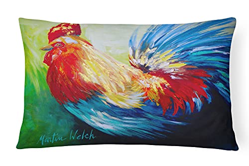 Caroline's Treasures MW1085PW1216 Bird – Rooster Chief Big Feathers Canvas Stoff dekoratives Kissen, Mehrfarbig