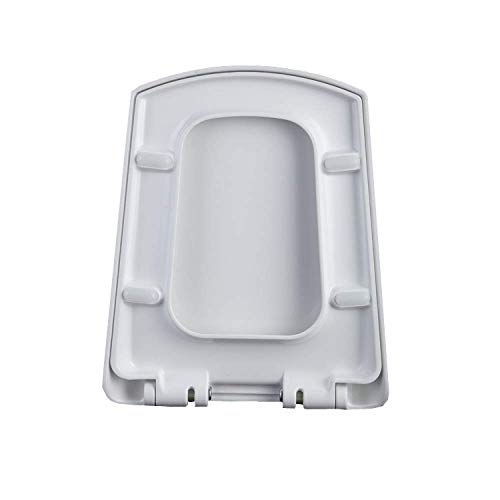 WC-Sitz mit verdickten Soft-Close-Auslösescharnieren Antibakterieller Top-Mounted Ultra Resistant WC-Sitz für Trapez-WC-Sitz,Weiß-44~49 * 38cm