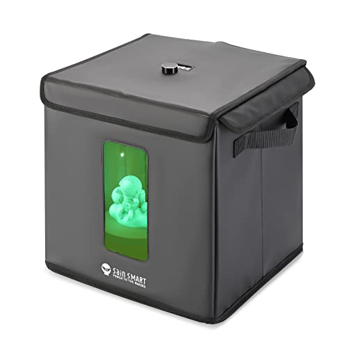 SainSmart Harzhärtungsmaschine, 310 x 310 x 310 mm große UV-Härtungsbox für 3D-Druckermodelle, UV-Härtungsbox mit 16 UV-Lichtern, schnelle und gleichmäßige Aushärtung, elektrischer Drehteller
