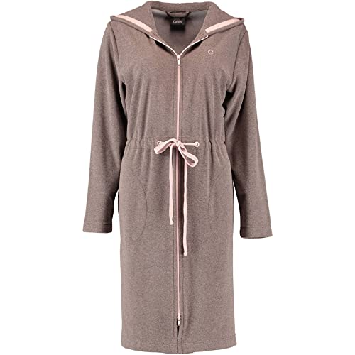 Cawö Home Bademantel Damen Kurzmantel mit Kapuze Active 821 Mocca-rosé - 32 XL