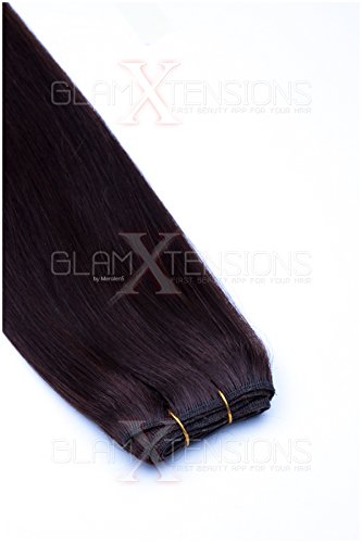 Weft Echthaartresse glatt 100% indisches Echthaar 70cm Haarverlängerung Extensions