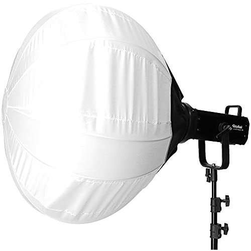 Rollei Ballon Softbox mit Licht-Kontrollvorhang, 65cm runder Lichtformer mit Bowens S-Type Bajonett für Studioblitz-Geräte und LED-Dauerlichter, 28196