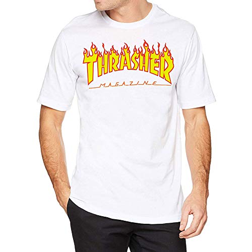 Thrasher Flame white T-Shirt, Wei, M