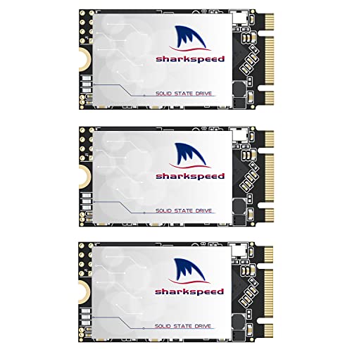 2242 NGFF 128 GB M.2 SSD SHARKSPEED plus interne M2 SSD 3D NAND SATA III 6 Gb/s, Solid State Drive für Notebooks, Desktop-PC [M.2 2242 128 GB (3 Packungen)]