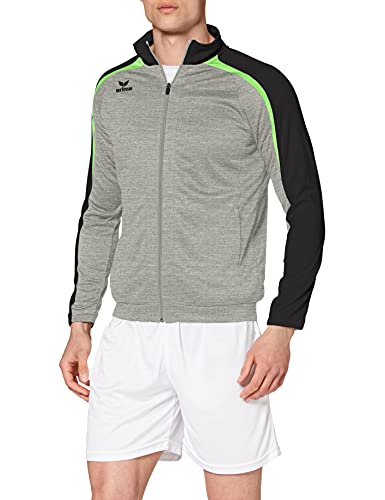 Erima Herren Liga 2.0 Trainingsjacke Jacke,mehrfarbig(grau melange/Schwarz/Green gecko),S
