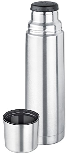 Isosteel VA-9556 Vakuum-Isolierflasche 0.75 L aus 18/8 Edelstahl mit Schraubverschluss und Trinkbecher
