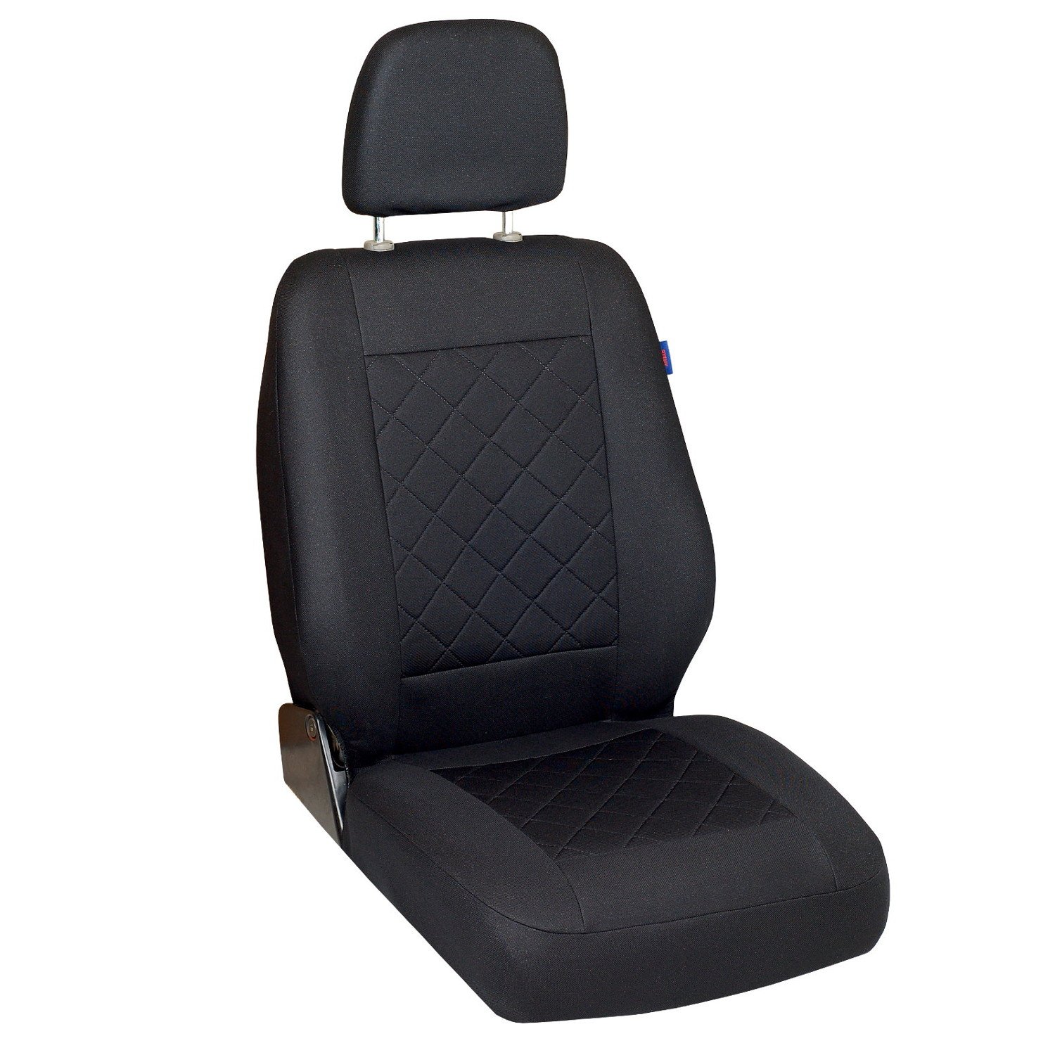 Transit Sitzbezug - Fahrersitz - Farbe Premium Schwarz gepresstes Karomuster