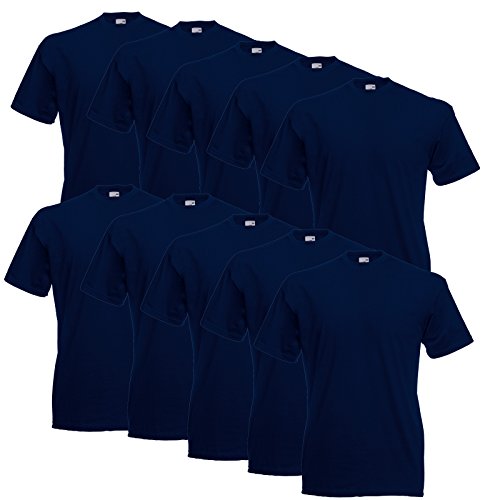 10er Pack Valueweight Fruit of the Loom T-Shirt Größe S - 5XL T-Shirts in vielen Farben XL,deep navy
