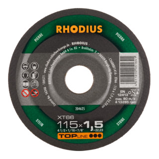 RHODIUS TOPline XT66 Extradünne Trennscheibe 115 x 1,5 x 22,23 mm