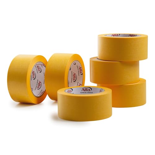 6x FineLine GOLD Washi Tape dünnes imprägniertes japanisches Reispapierband PREMIUM-Klebeband (6, 50mm x 50m)