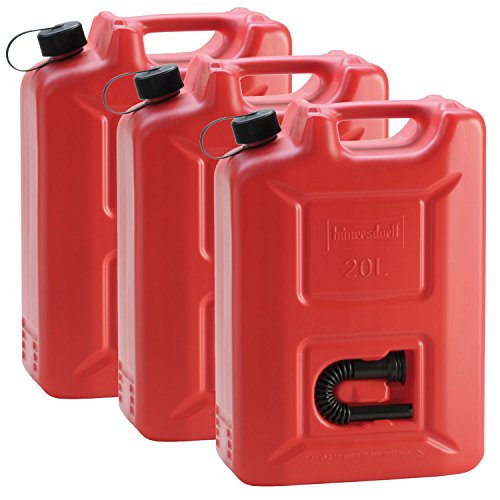 3x Kunststoffkanister Rot mit je 20 Liter Fassungsvermögen