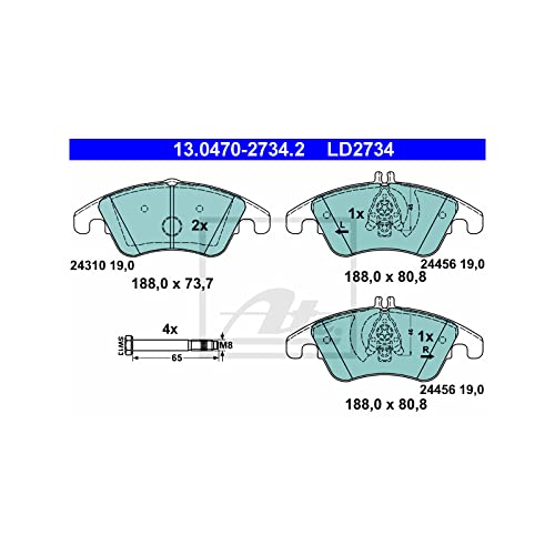 ATE 13.0470-2734.2 Bremsbelagsatz, Scheibenbremse