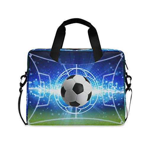 PUXUQU Sport Ball Fußball Laptoptasche 15.6 Zoll Laptop Tasche Aktentasche Hülle Notebooktasche Handtasche Schulter Tasche für Uni Arbeit Business