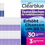 Clearblue Kinderwunsch Fertilitätsmonitor / Zykluscomputer Nachfüllpackung, 33 Tests (30x Ovulationstest / Fruchtbarkeitstest für Frauen zur Bestimmung des Eisprungs & 3x Schwangerschaftstest)