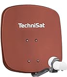 TechniSat DIGIDISH 45 – Satelliten-Schüssel für 2 Teilnehmer (45 cm kleine Sat Anlage - Komplettset mit Wandhalterung und Universal Twin-LNB) rot