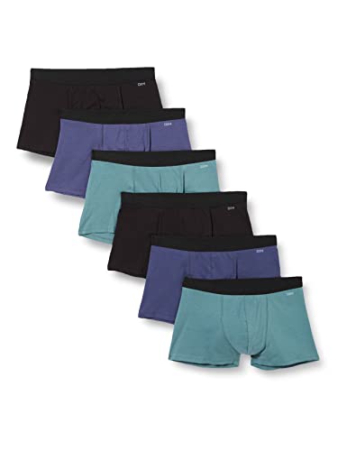 Dim Herren Boxer Ecodim Colorama X6 Boxershorts, Mehrfarbig (Noir/Bleu Orage/Vert Palme/Vert Palme/Bleu Orage/Noir 96d), X-Large (Herstellergröße: 5) (6er Pack)