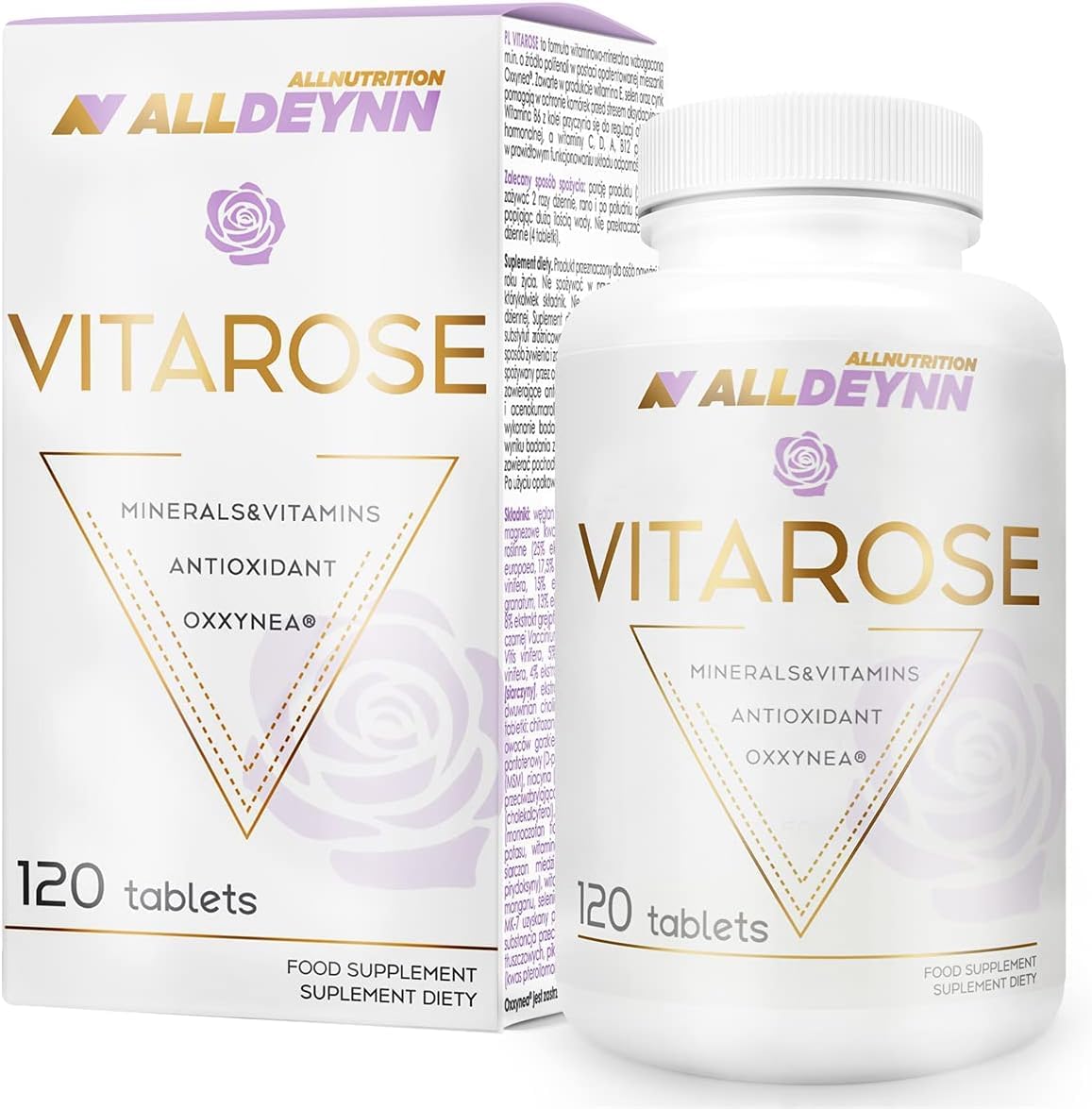 ALLNUTRITION Alldeynn Vitarose für Frauen Oxxynea-Komplex 22 Frucht- und Gemüseextrakt Antioxidans-Unterstützung verlangsamt den Alterungsprozess 120 Pillen 60 Portionen pro Packung