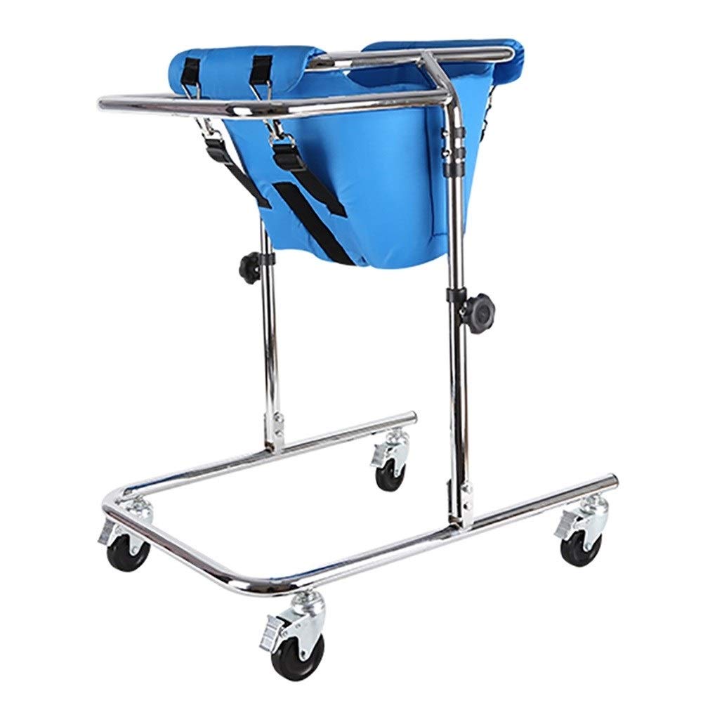 Aufrechter Gehwagen for Kinder-Rehabilitationstraining für Zerebralparese-Behinderung, Faltbarer Kleinkind-Gehwagen mit Rädern und Sitz (Color : Blue, Size : S)