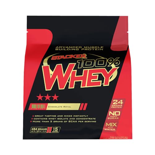 Stacker2 100% Whey Protein Proteinshake Eiweißshake Eiweiß Bodybuilding (Chocolate Royal 454g)