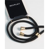 NECKLACY Handykette Handyhülle zum umhängen - für iPhone 7/8 - Case/Handyhülle mit Band zum umhängen - Trageband Hals mit Kordel - Smartphone Necklace, Elegant Black