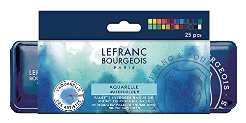Lefranc & Bourgeois 301446 Fine Aquarellfarben, Mehrfarbig, 24 Farben