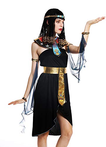 dressmeup W-0264-S/M Kostüm Damen Frauen Karneval Halloween Ägypterin Kleopatra Cleopatra Pharaonin schwarz S/M