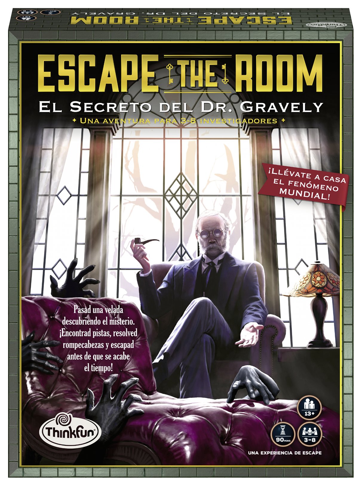 ThinkFun 76311, Escape The Room: Dr. Gravely, Brettspiel, spanische Version, 3-8 Spieler, empfohlenes Alter ab 13 Jahren