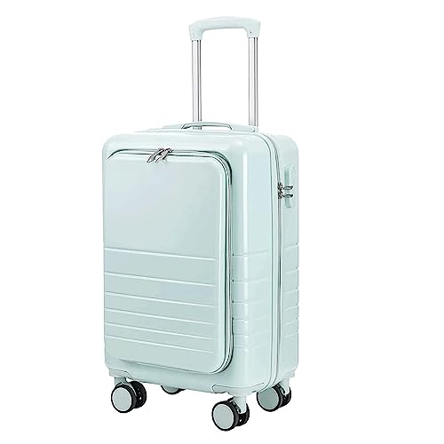 POCHY praktisch Koffer Koffer mit Rädern, 20-Zoll-Gepäck, Frontöffnung, Handgepäck, Stauraum mit großem Fassungsvermögen, Koffer mit harten Kanten leicht zu bewegen