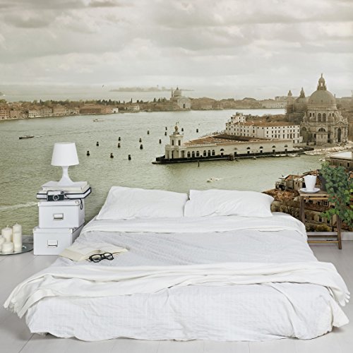 Apalis Vliestapete Lagune von Venedig Fototapete Breit | Vlies Tapete Wandtapete Wandbild Foto 3D Fototapete für Schlafzimmer Wohnzimmer Küche | beige, 94688
